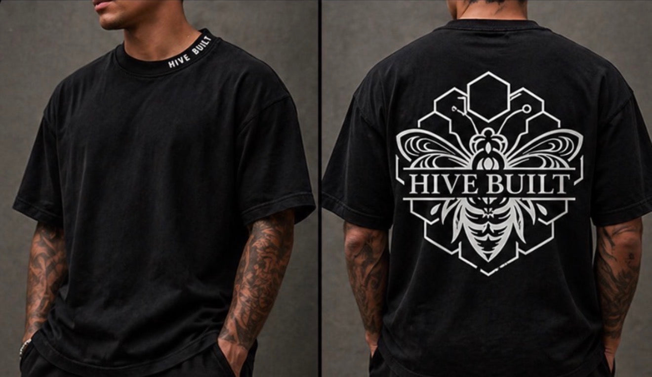 Hive Built Motion Script Tee Black