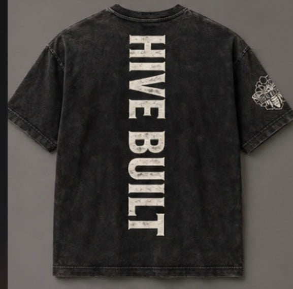 Hive Built Spine Wash Tee Vintage Black