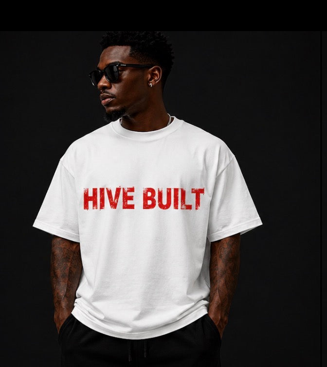 Hive Built Core Logo Tee Red distressed