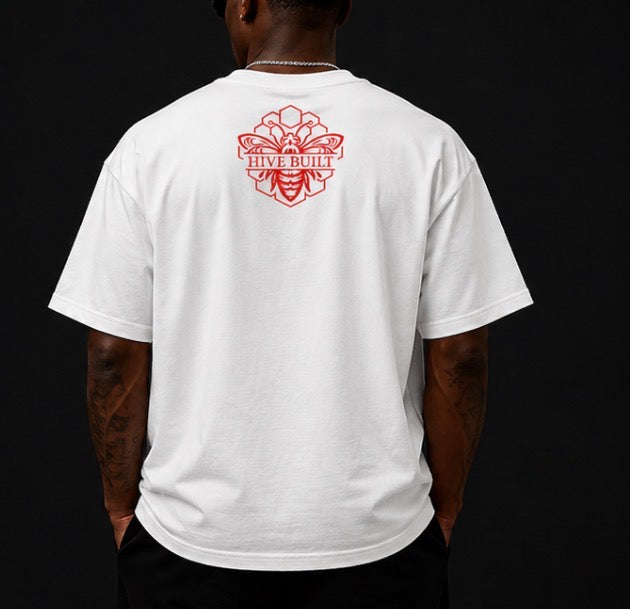 Hive Built Core Logo Tee Red distressed